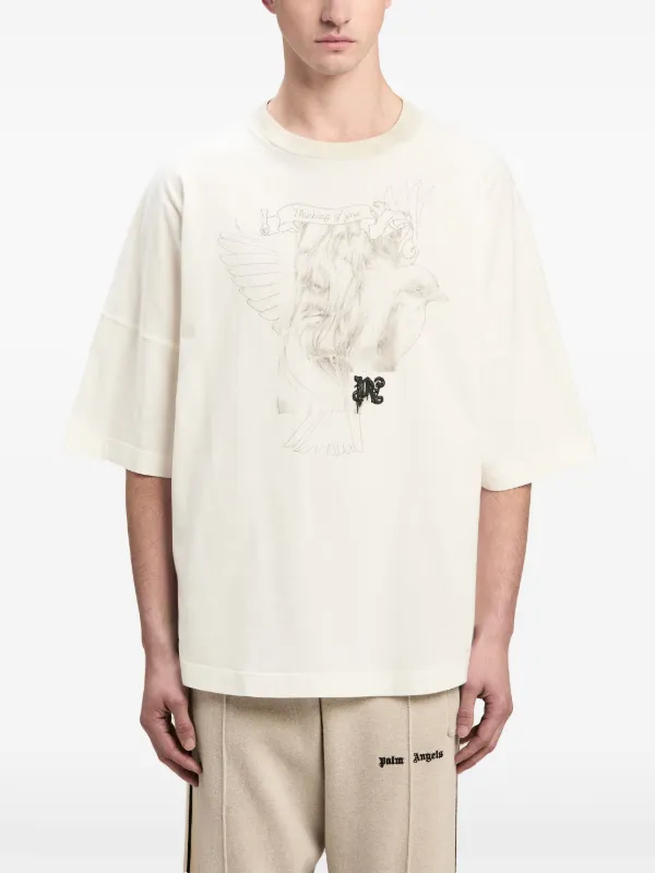 Palm Angels graphic-print Cotton T-shirt | White | FARFETCH BN