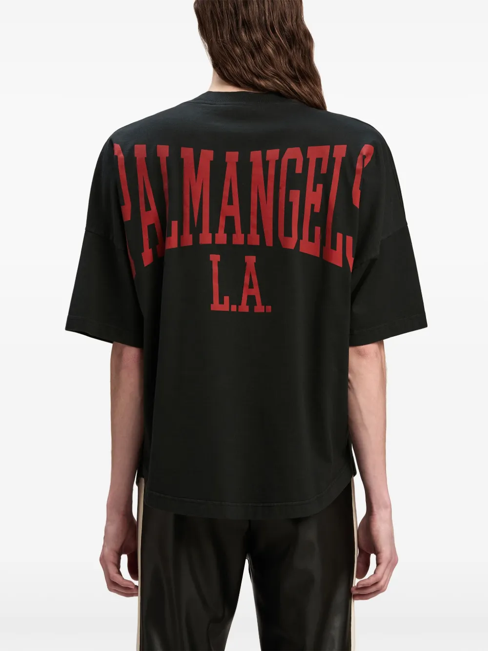 Palm Angels T-shirt met logoprint Zwart