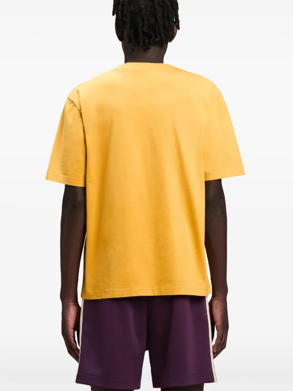 Tシャツ・カットソー Palm Angels PWGA071S22 FAB005 1801 Shirts Yellow Palm Angels Palm yellow cotton t-shirt - Men
