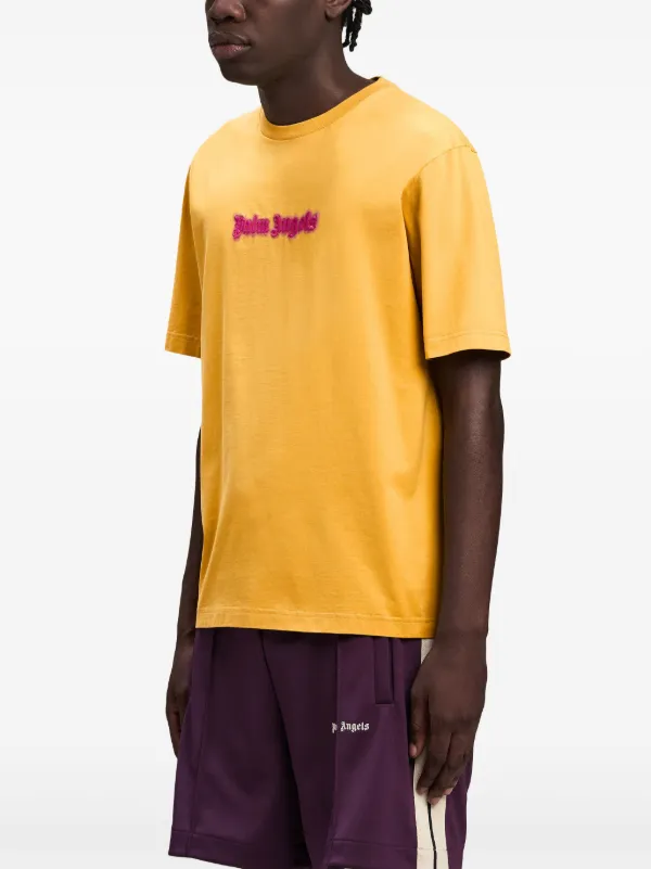 Tシャツ・カットソー Palm Angels PWGA071S22 FAB005 1801 Shirts Yellow Palm Angels Yellow Classic Logo T-Shirt Palm Angels