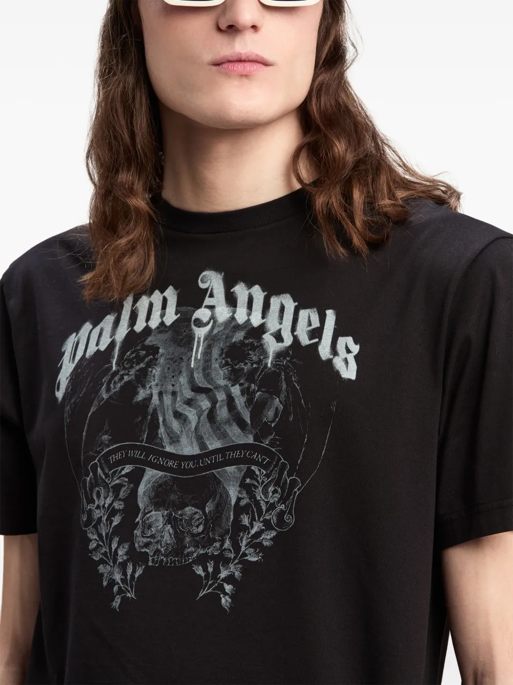 Palm Angels Statement Pencil Cotton T-shirt | Black