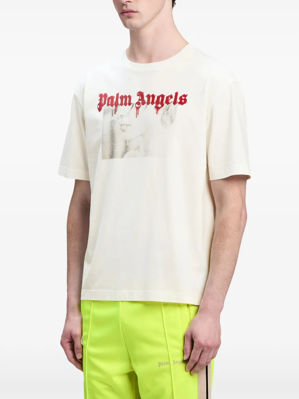 Palm Angels T-shirt met print Wit
