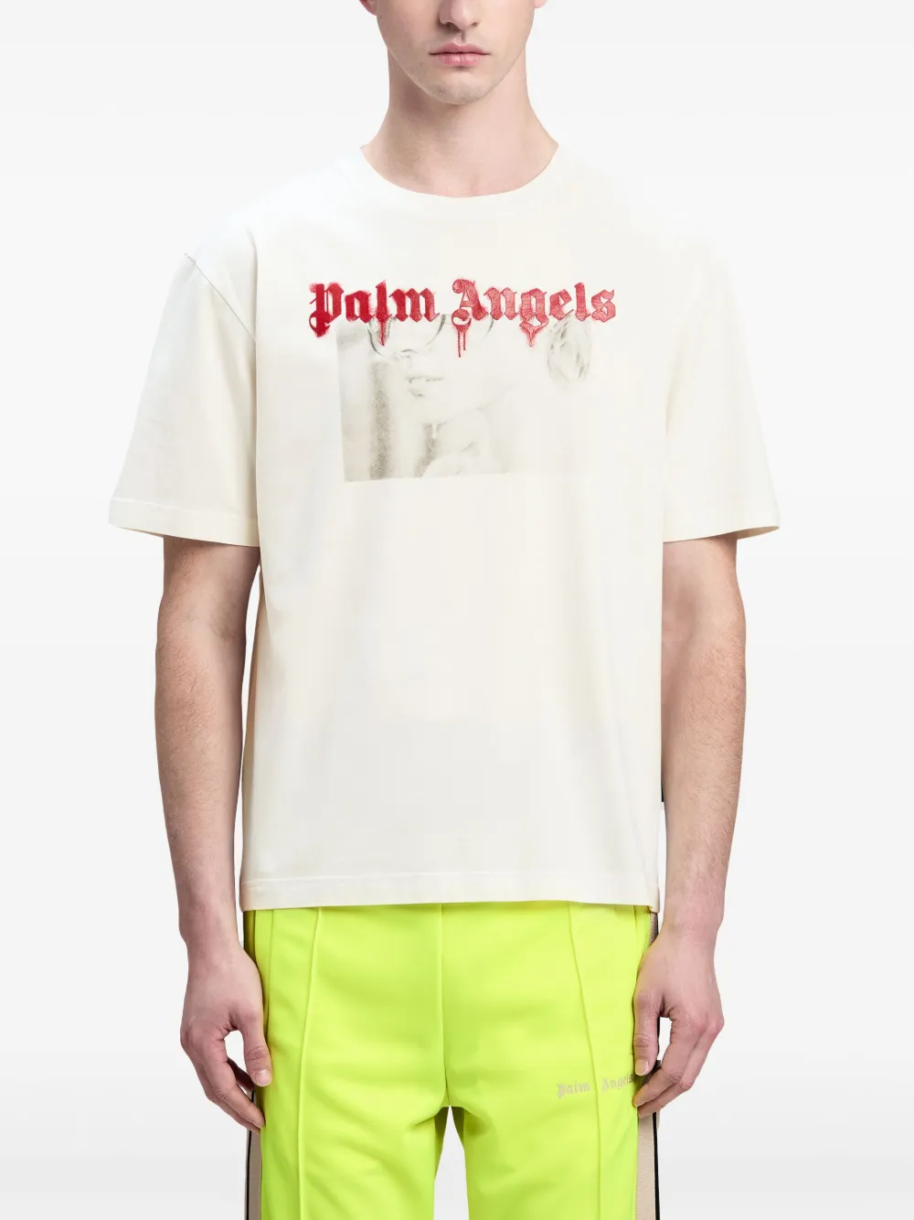 Palm Angels T-shirt met print Wit
