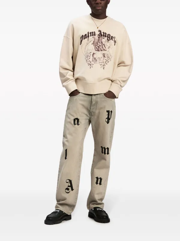 PALM ANGELS Pencil Crew スウェット PALMS PENCIL Sweatshirt in black - Palm Angels® Official