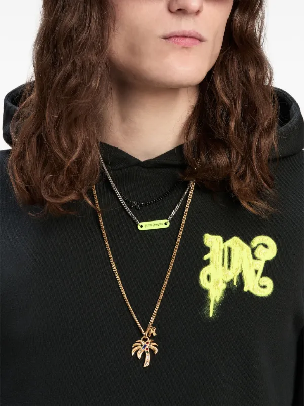 Palm Angels Thinking Pencil Cotton Hoodie | Black | FARFETCH