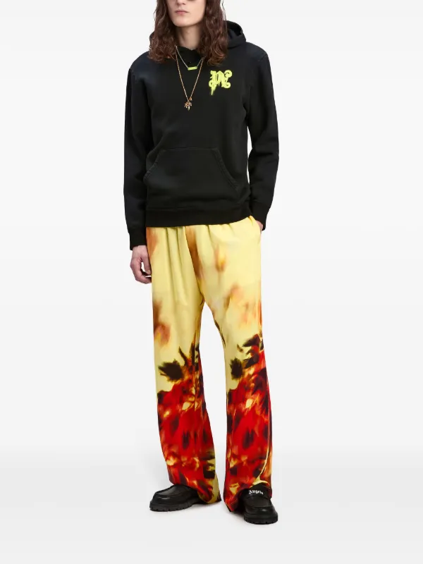 Palm Angels Thinking Pencil Cotton Hoodie | Black | FARFETCH