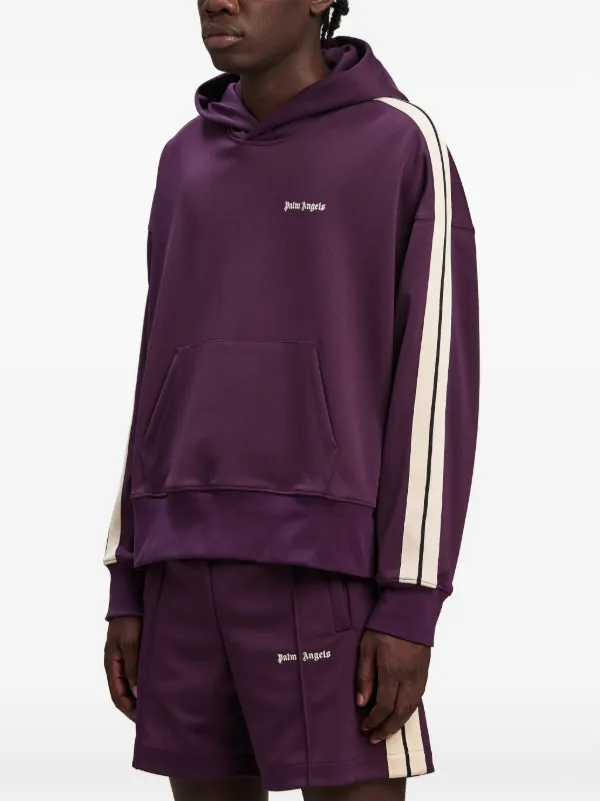 ★Palm Angels★ Logo Print Splatter Hood Camel Violet PMBB10 Palm Angels logo-print Hoodie | Purple | FARFETCH