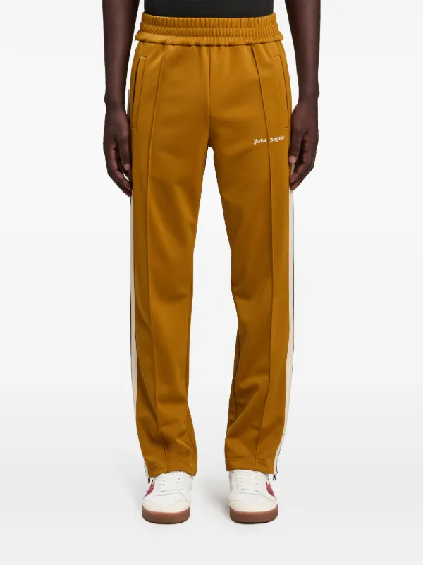 Palm Angels logo-embroidered Track Pants | Yellow | FARFETCH