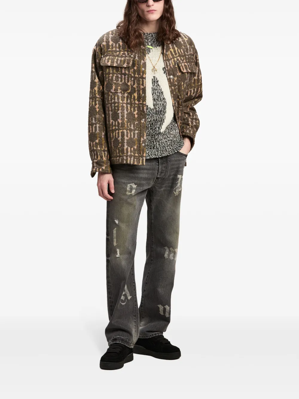 Palm Angels Jack met monogram-print - Groen