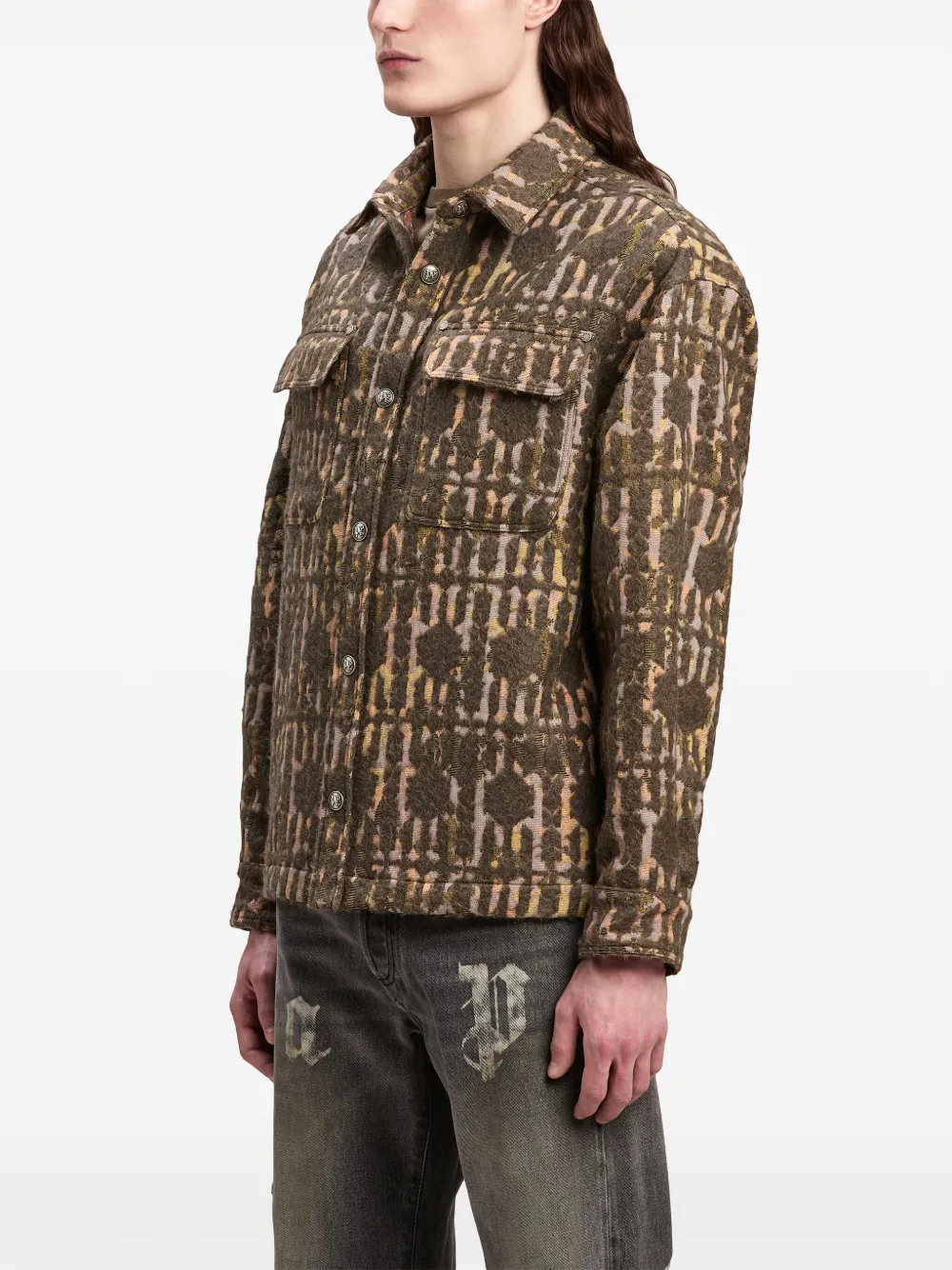 Palm Angels Jack met monogram-print Groen