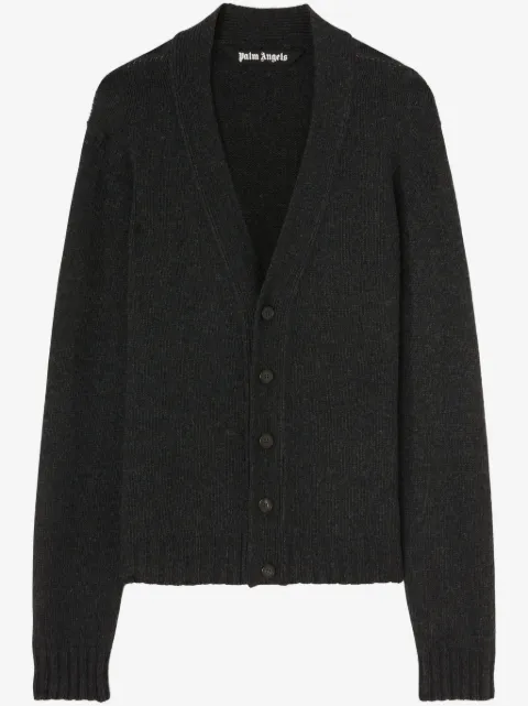 Palm Angels logo-intarsia cardigan