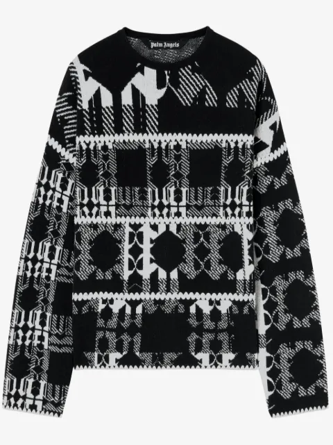 Palm Angels intarsia-knit monogram jumper