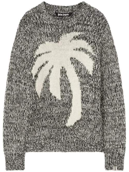 Palm Angels pull chiné Palm - Gris - Palm Angels - Modalova