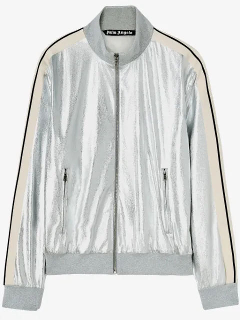Palm Angels metallic-finish leather jacket 