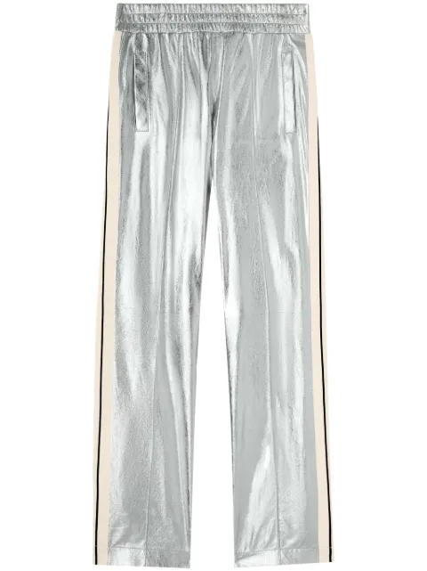 Palm Angels metallic-finish leather trousers 