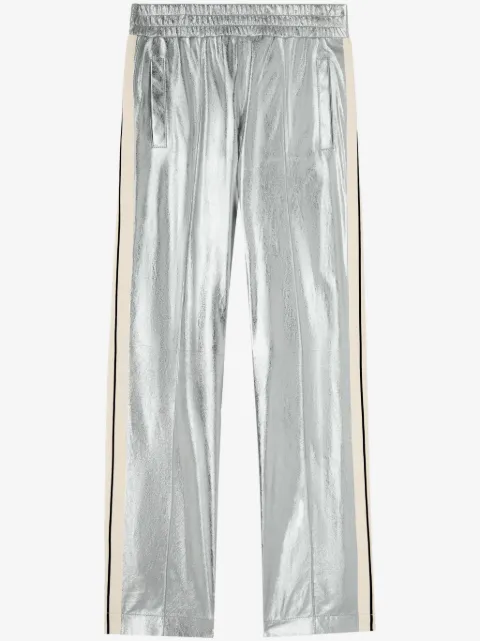 Palm Angels læderbukser med metallisk finish