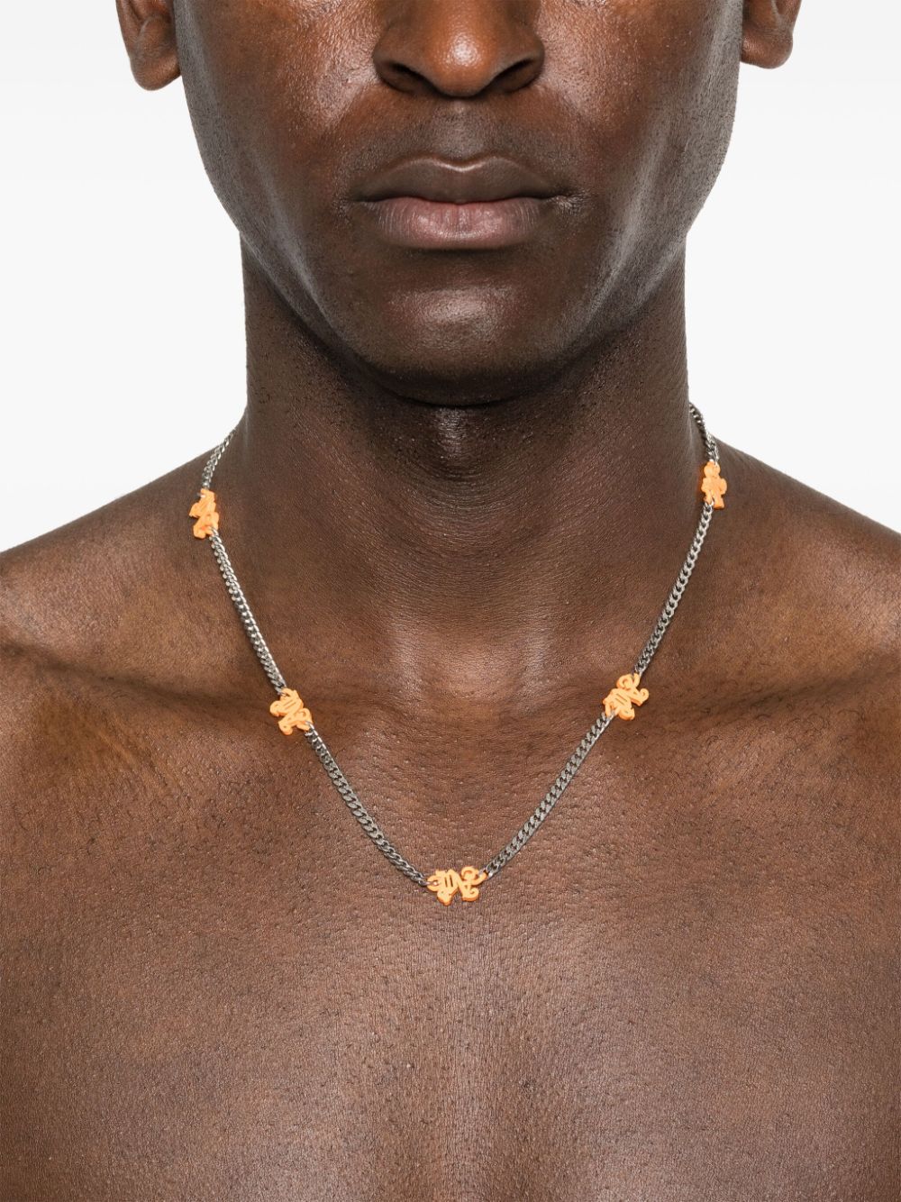 Palm Angels Monogram Cuban-chain necklace - Zilver