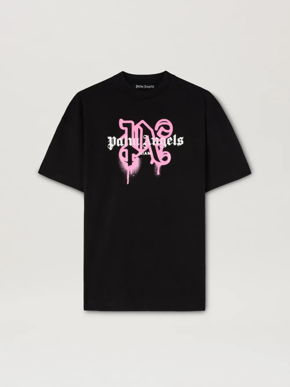 Palm Angels Monogram Spray City T-shirt Miami In Black