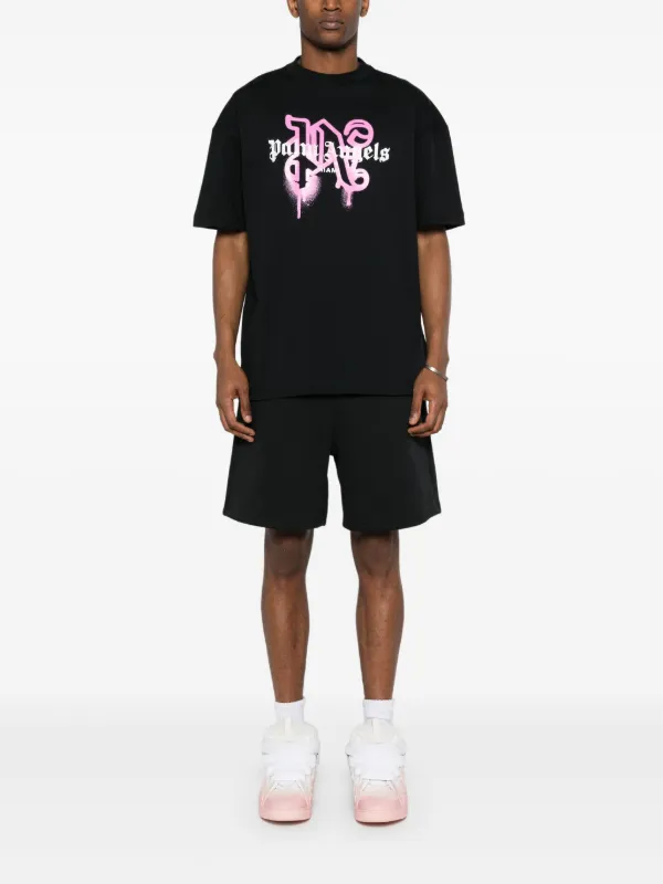 Palm Angels Miami Monogram Spray-print T-shirt | Black