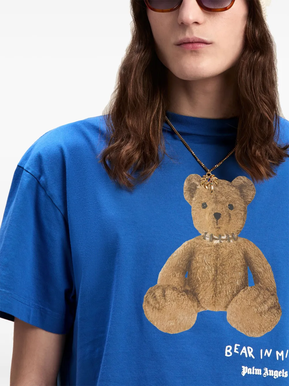 Palm Angels Bear In Mind T-Shirt | Blue | FARFETCH