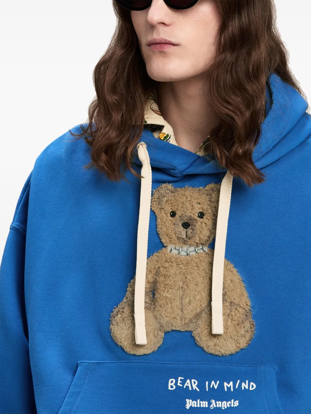 Palm Angels Bear In Mind Hoodie | Blue | FARFETCH