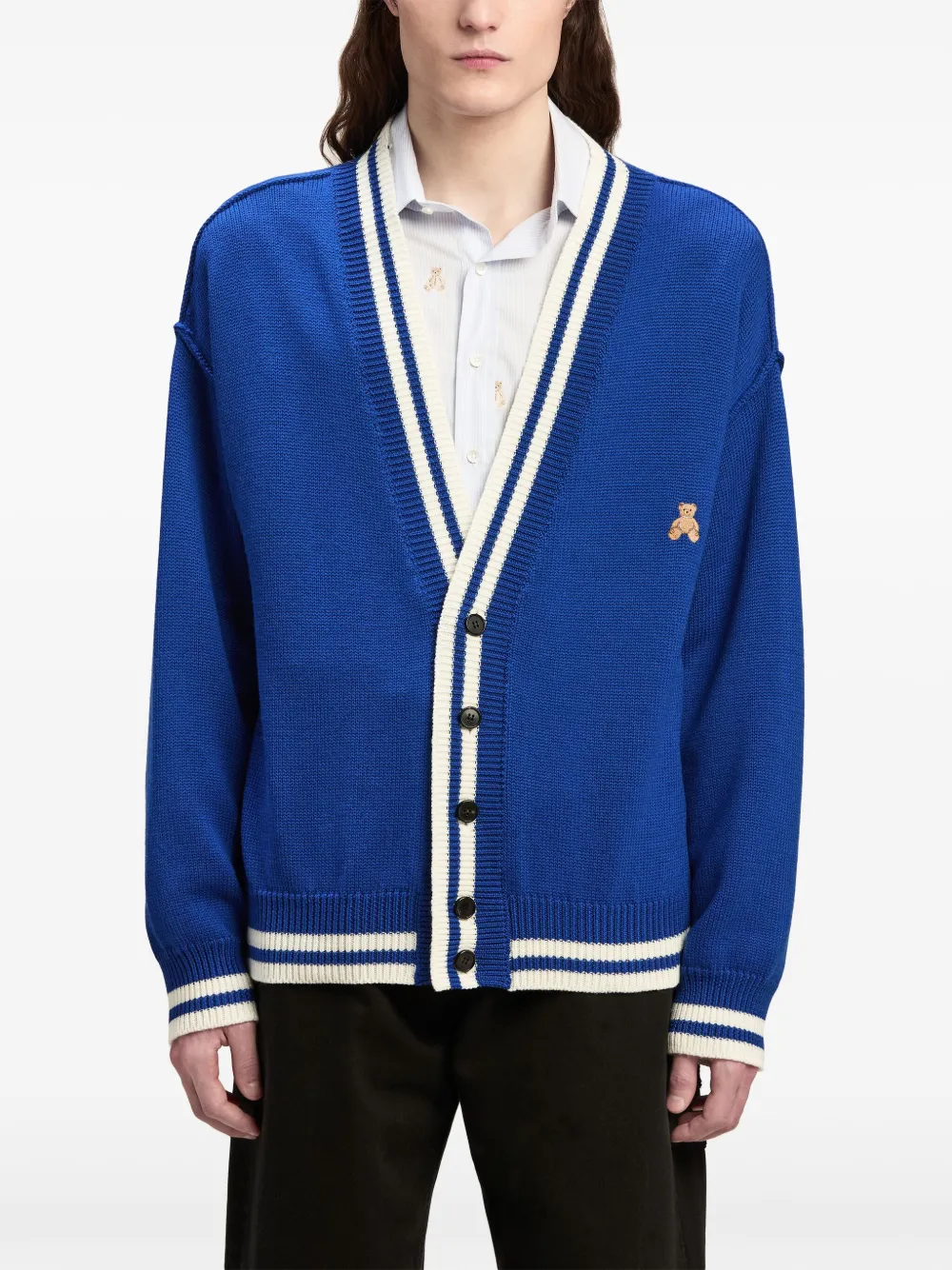  Palm Angels Bear In Mind Cardigan - Blue 