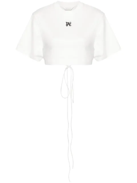 Palm Angels t-shirt crop à logo brodé