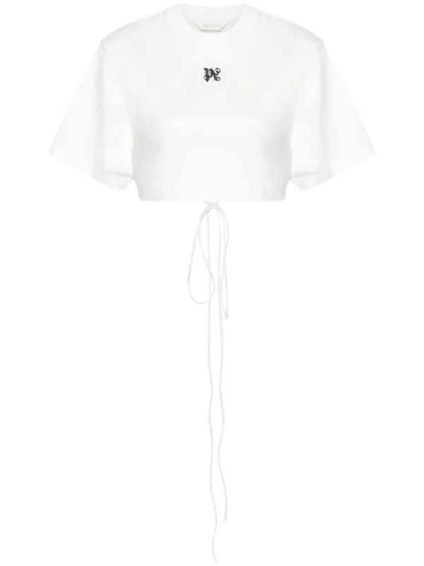 【関税＆送料込み】Palm Angels Classic Logo Cropped T-Shirt Classic logo cropped Baby T-shirt in RED - OFF WHITE for