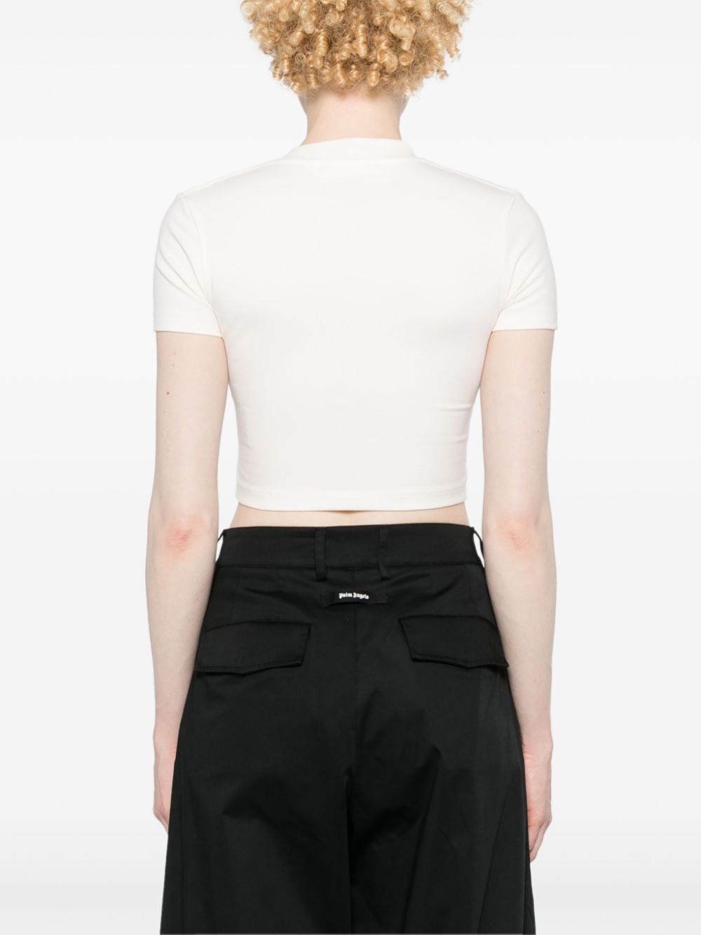 SANDRO logo-embroidered cropped T-shirt Women