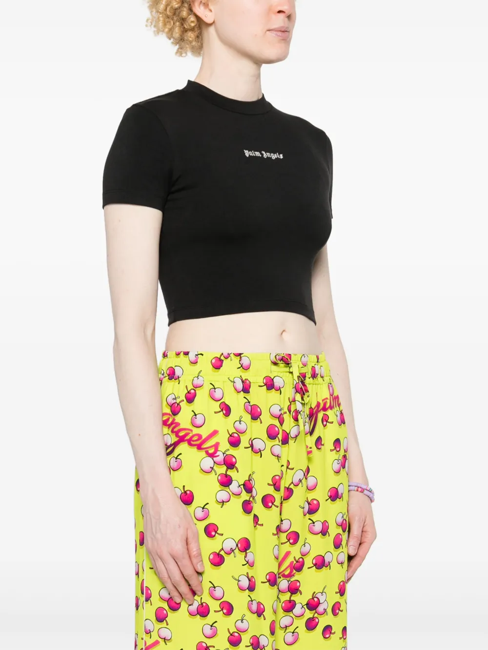Palm Angels T-shirt met geborduurd logo Zwart
