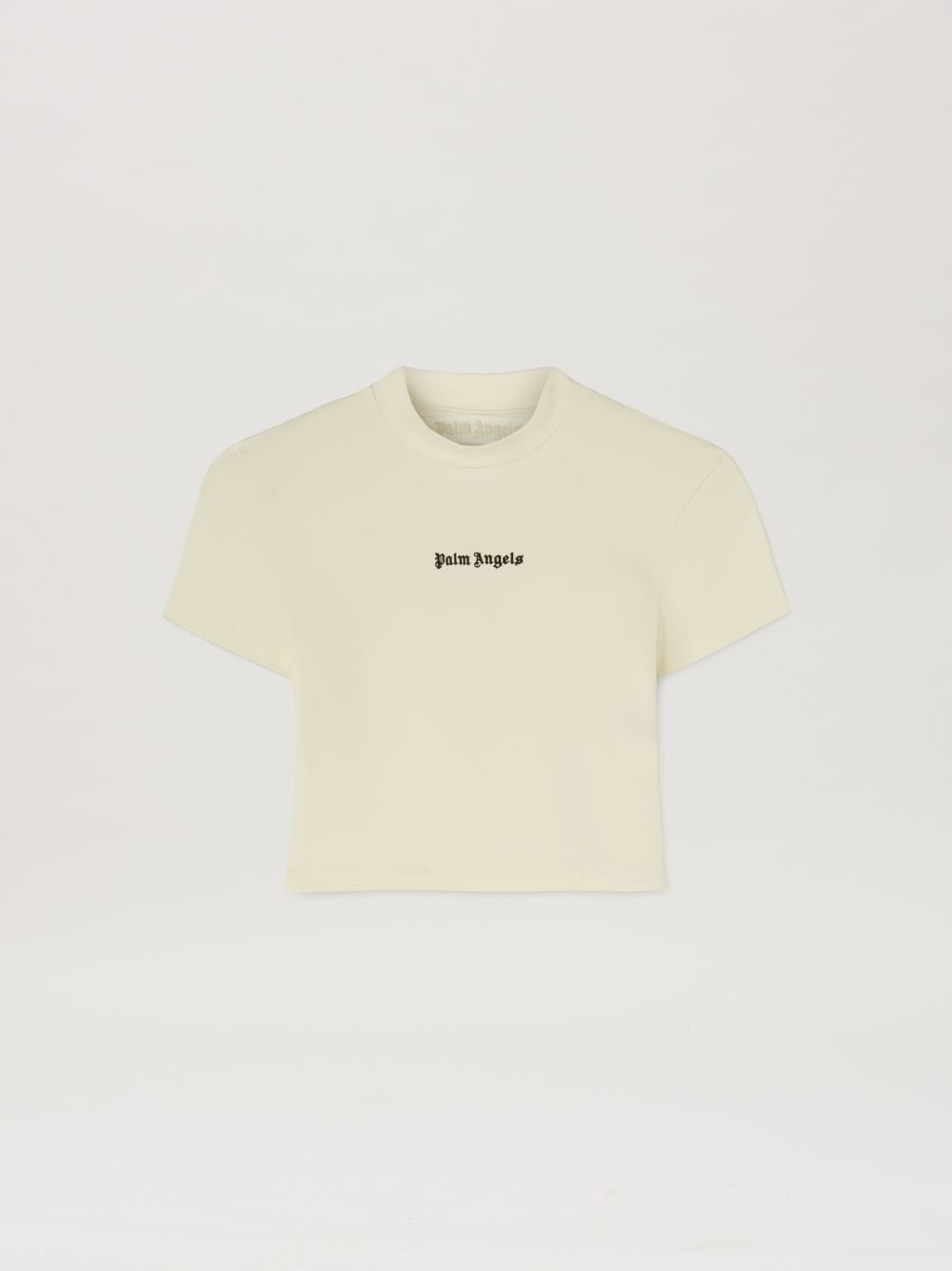 Palm Angels Logo Fitted T-shirt White In Neutrals