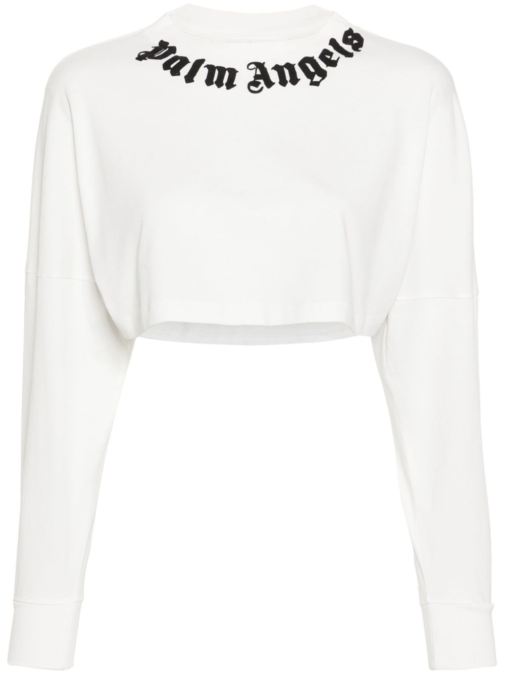 Palm Angels Cropped T-shirt met logoprint Wit