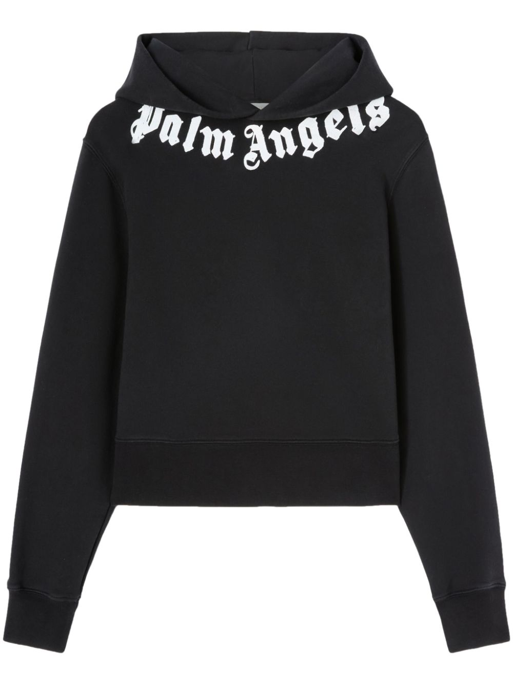 Palm Angels logo-print cotton hoodie – Black