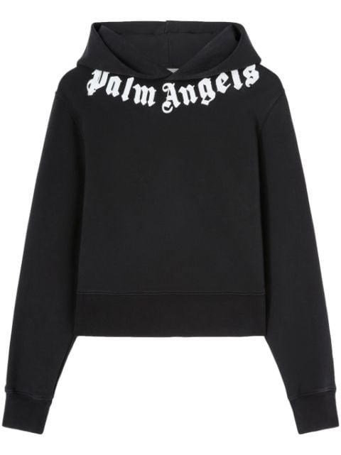 Palm Angels logo-print cotton hoodie