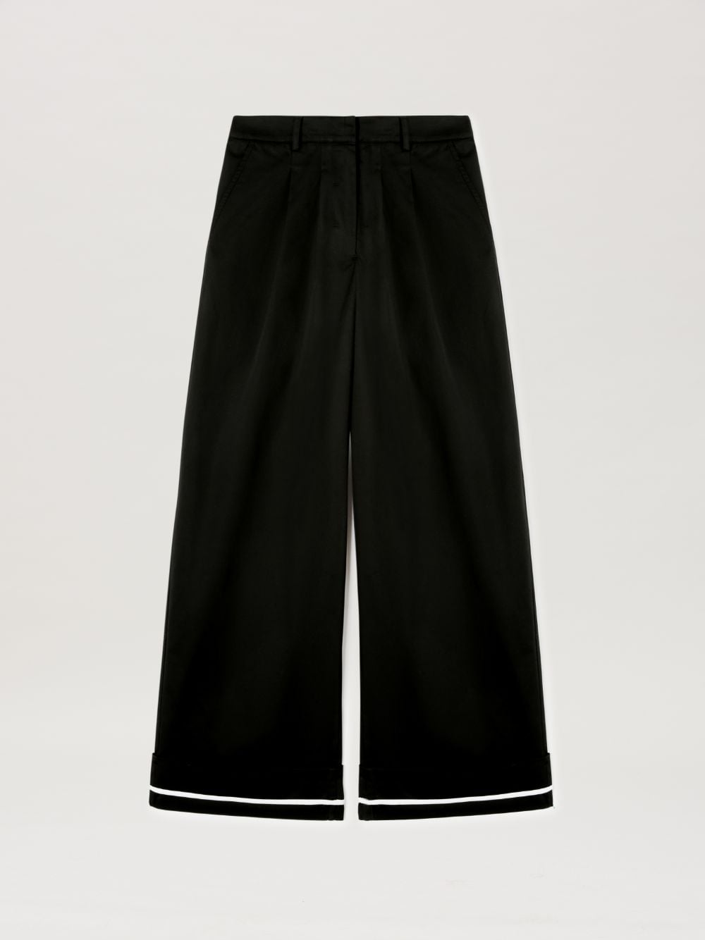 Palm Angels Cuffed Trousers In Black