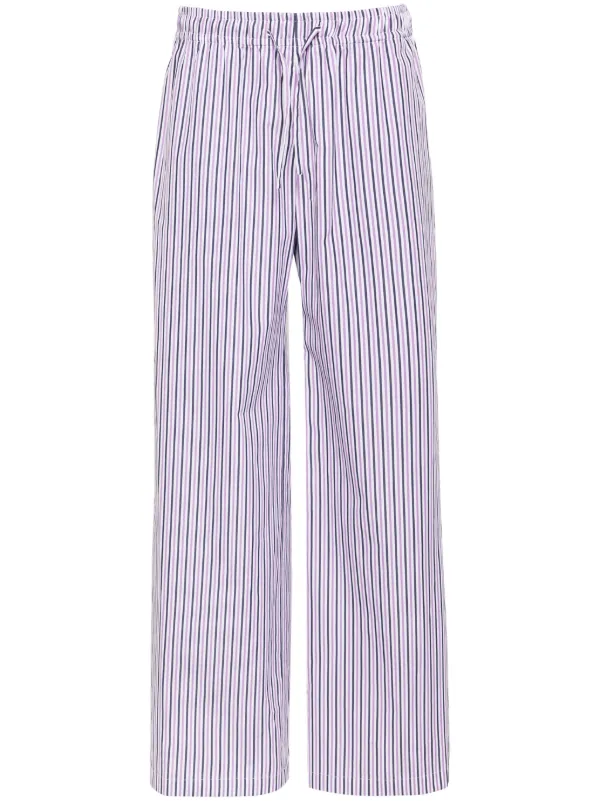 Purple striped pants best sale