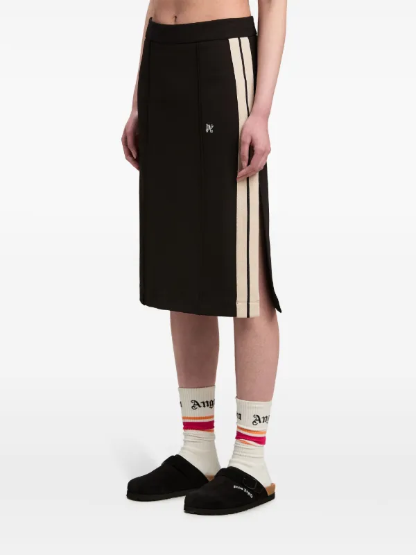 Palm Angels Monogram Midi Skirt | Black | FARFETCH GE