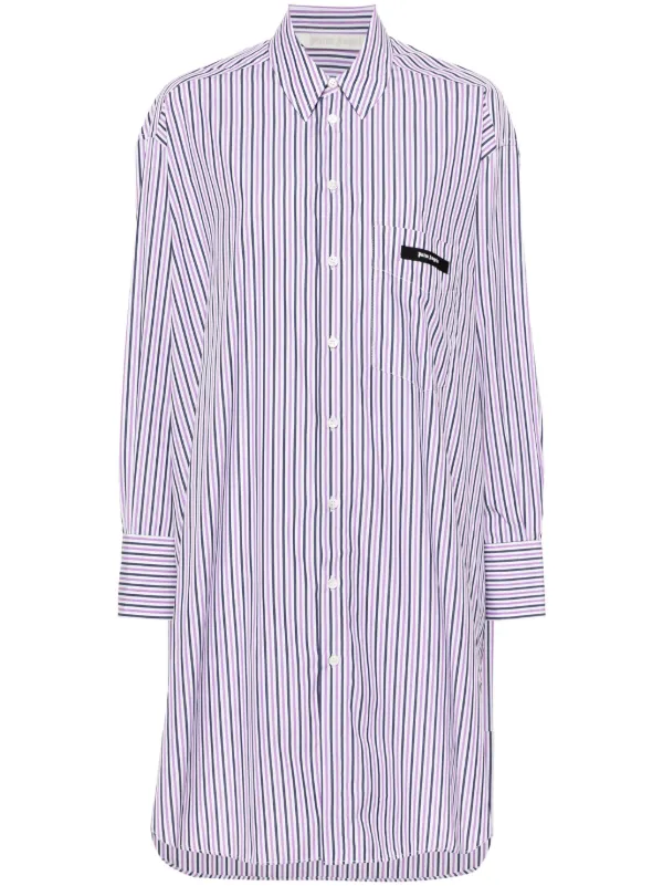 palm angels shirt dress Palm Angels Classic Overlogo Tee Dress Kids Black White