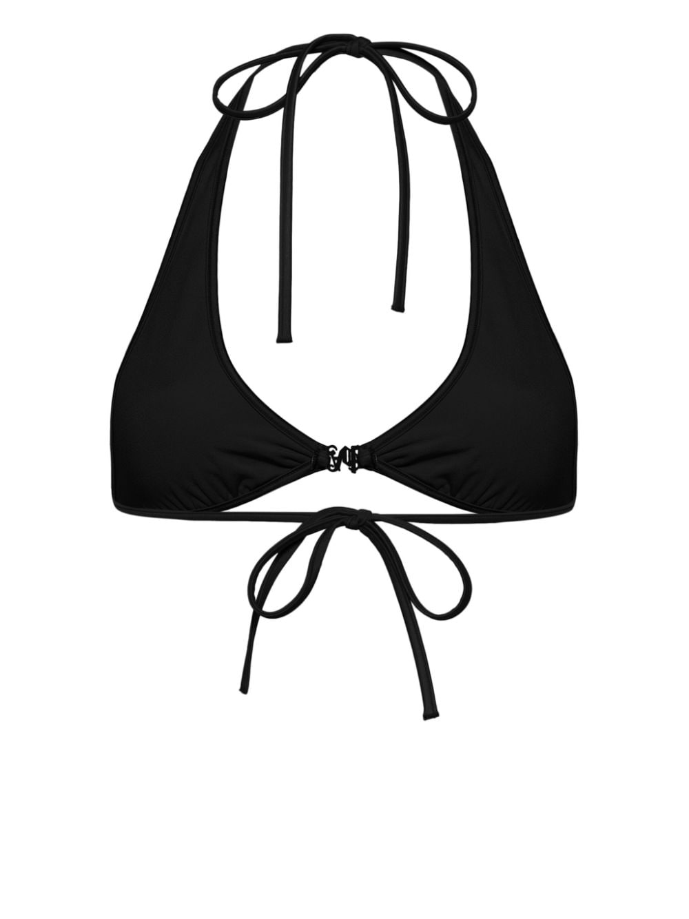 Shop Palm Angels Monogram-plaque Bikini Top In Black