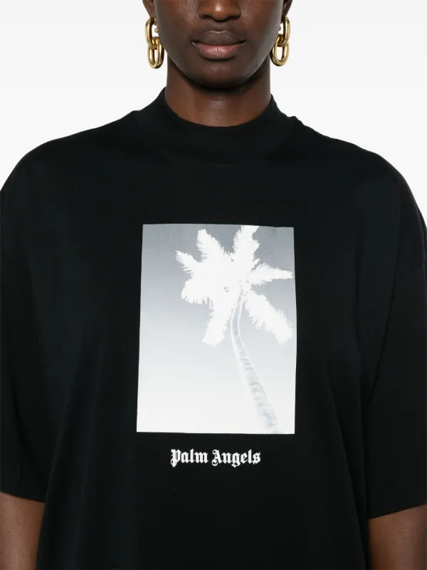 VIP【関税送料無料】希少 Palm Angels Palm tree print T-shirt Palm Angels Palm tree-print Cotton T-shirt | Black | FARFETCH