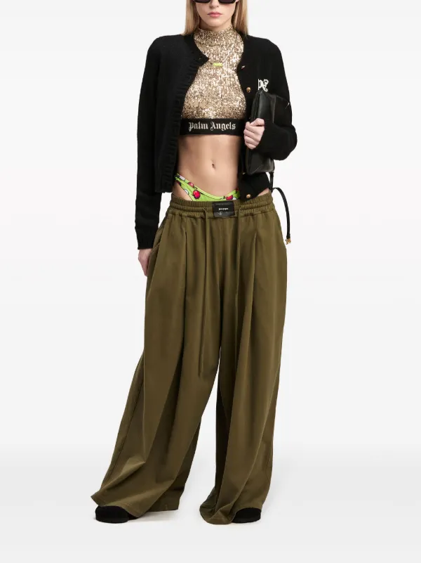 Palm Angels sequin-design long-sleeve Top | Gold | FARFETCH UK