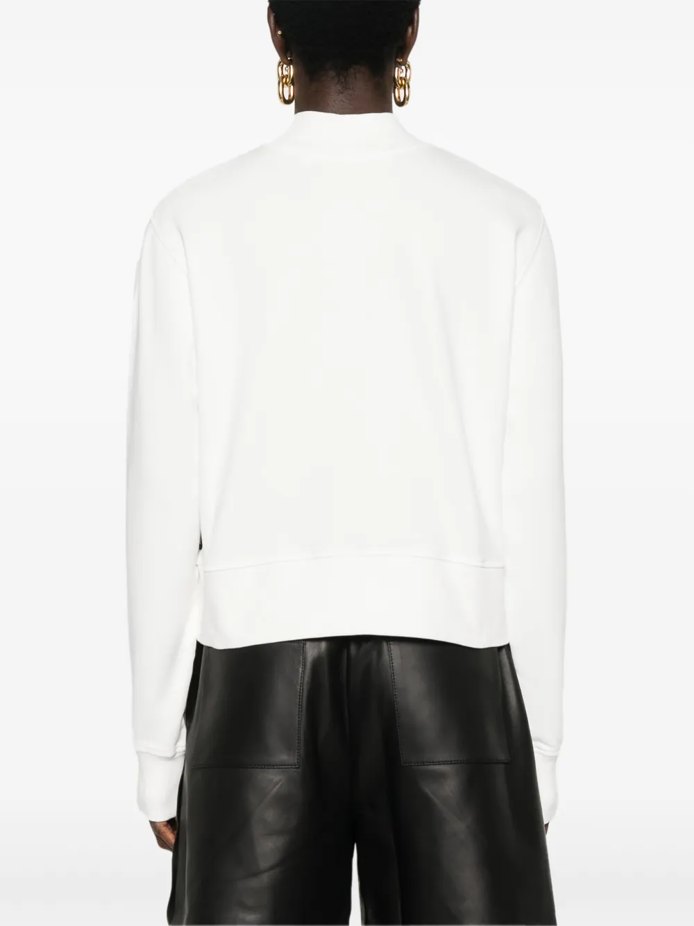 Palm Angels Palm Tree-print Cotton Sweatshirt In White