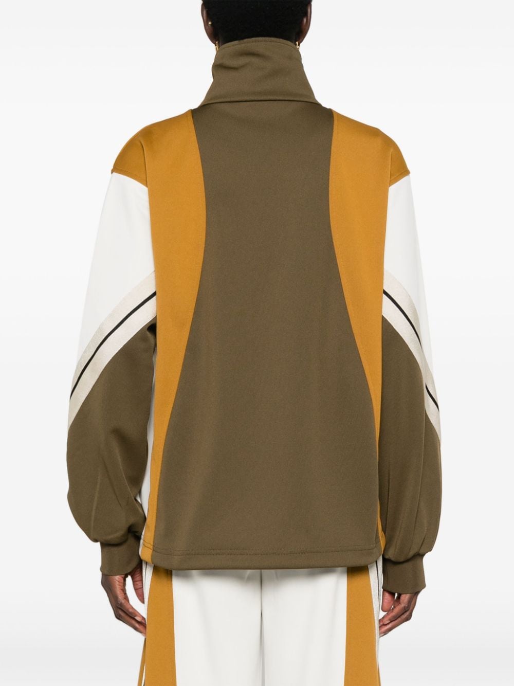 Shop Palm Angels Monogram-embroidered Colourblock Track Jacket In Brown