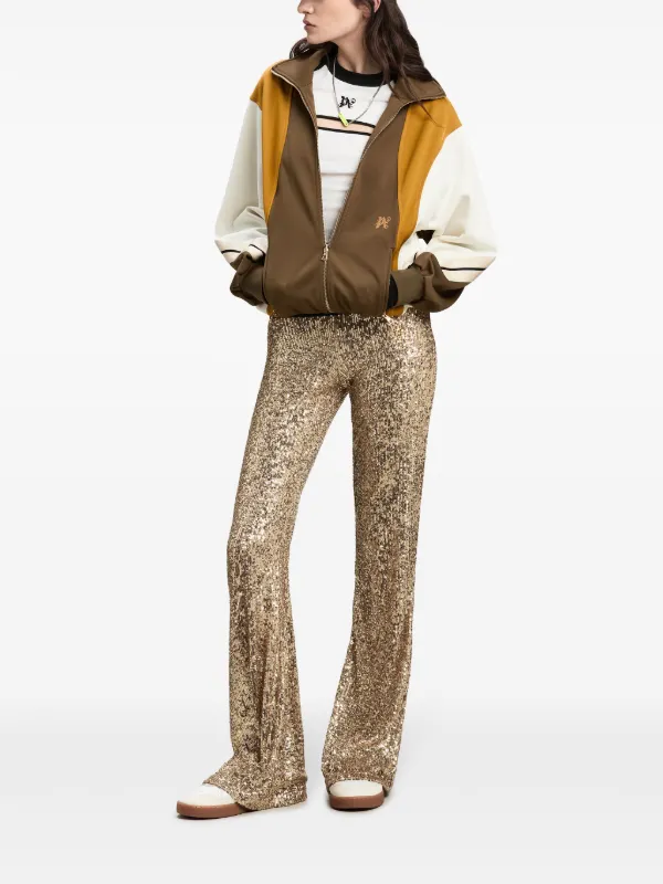 パンツ PALM ANGELS FLARE FIT PANTS WITH SEQUINS Palm Angels sequin-design Flared Trousers | Gold | FARFETCH
