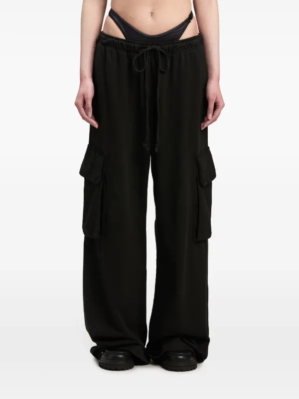 Palm Angels wide-leg Cotton Cargo Trousers | Black | FARFETCH