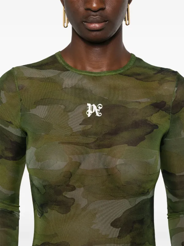 sheer camouflage top