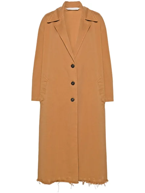 Palm Angels raw cut-hem single-breasted coat