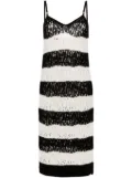 Palm Angels open-knit striped dress - White