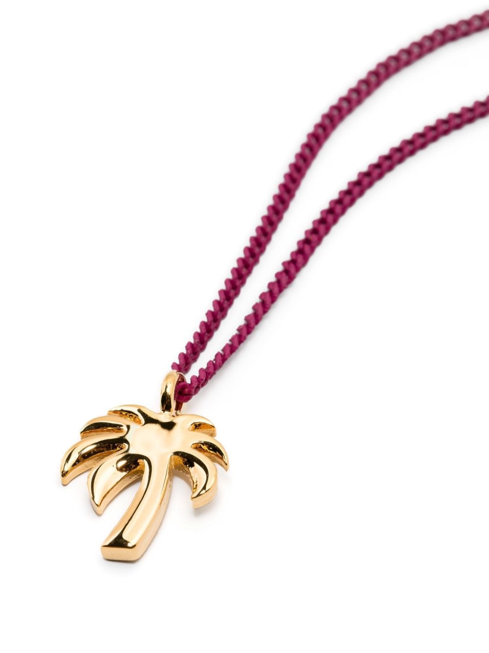Shop Palm Angels Palm-pendant Matte-chain Necklace In Gold