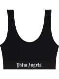 Palm Angels logo-underband scoop-neck bra - Black